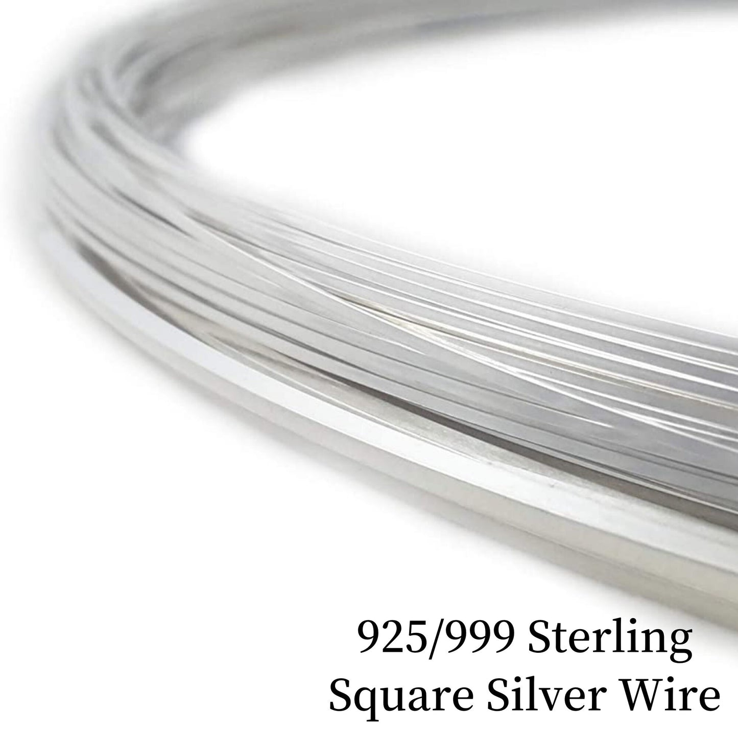 925/999 Sterling Silver Square Wire,Soft Half Hard Wire Beading Wire Wire Wrap For DIY Jewelry Making Accessories,3 Feet(90cm)