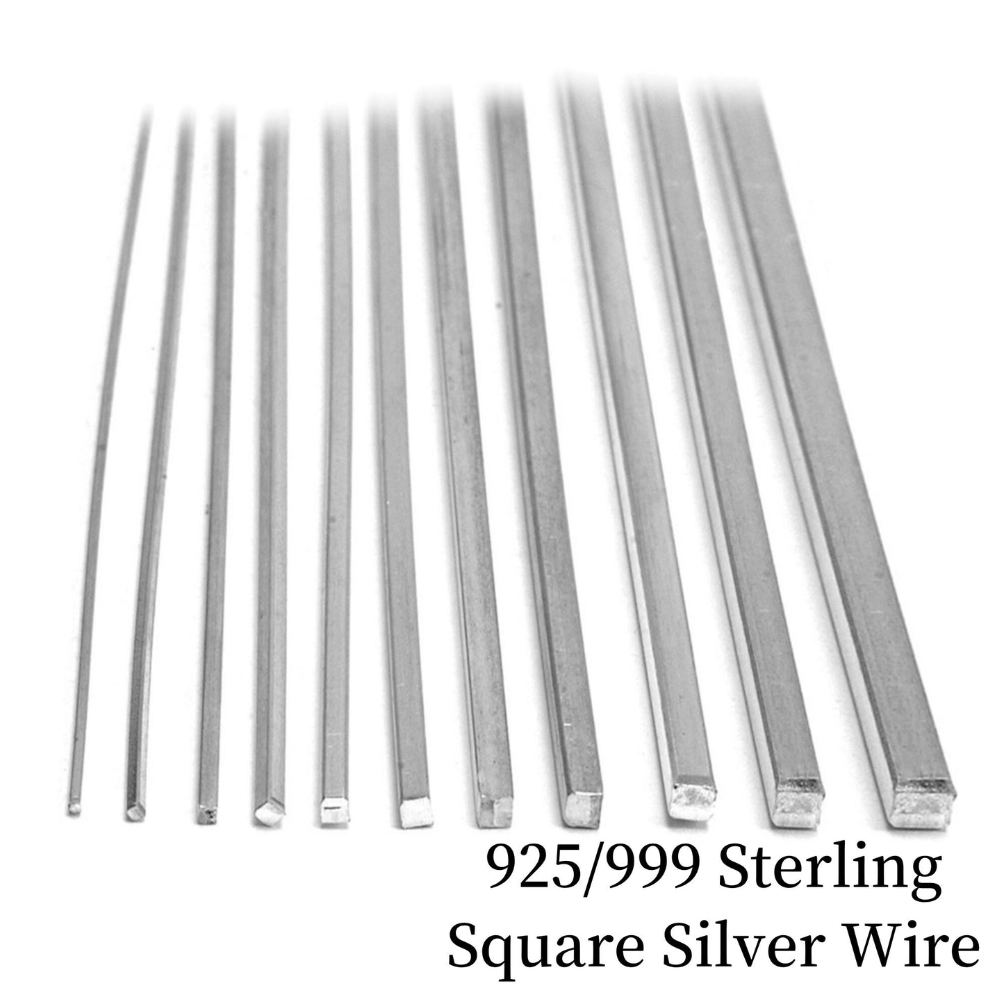 925/999 Sterling Silver Square Wire,Soft Half Hard Wire Beading Wire Wire Wrap For DIY Jewelry Making Accessories,3 Feet(90cm)