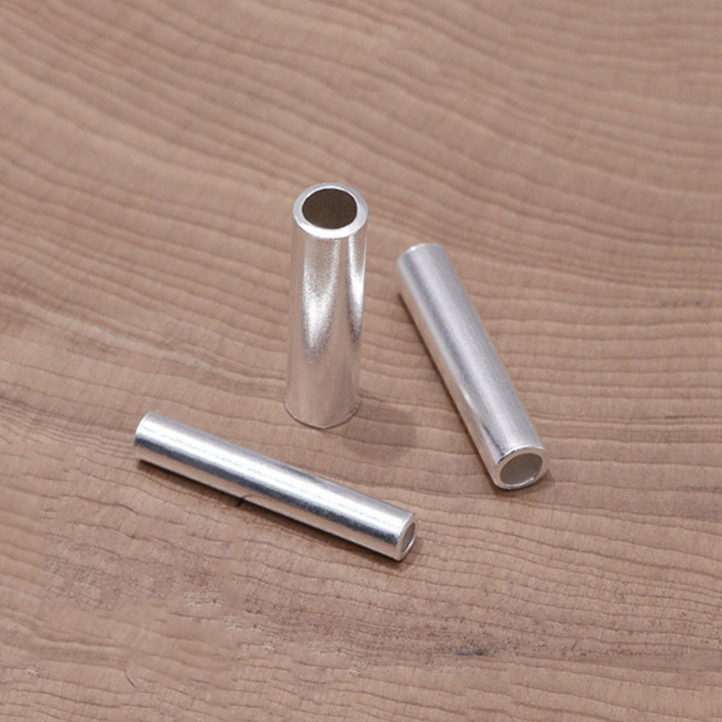 9999 Round Sterling Silver Tube Beads For DIY Jewelry Making Accessories