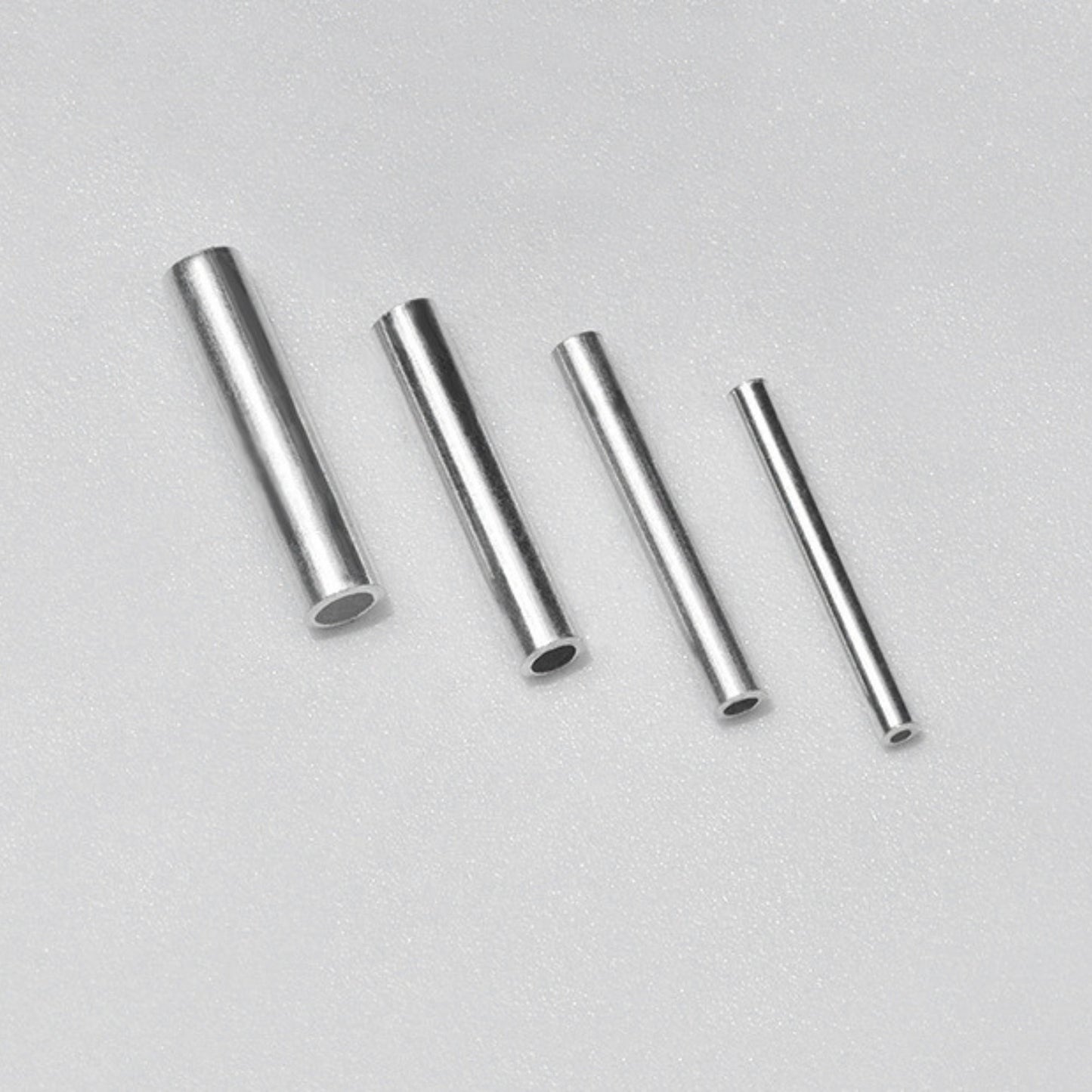9999 Round Sterling Silver Tube Beads For DIY Jewelry Making Accessories