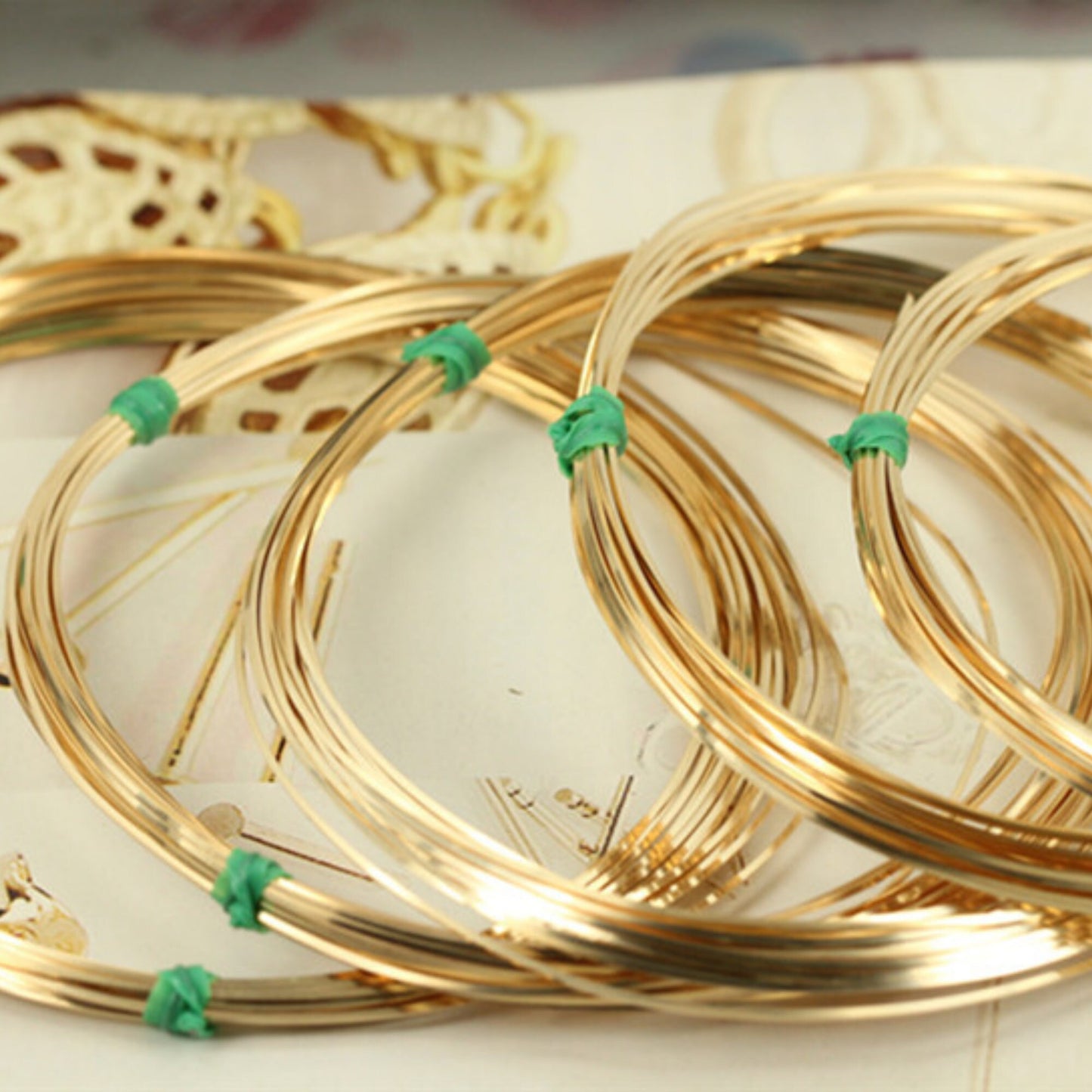 14K Gold Filled Wires, Square Wires, Soft or Half Hard 3.28 Feet(approx 1 meter)