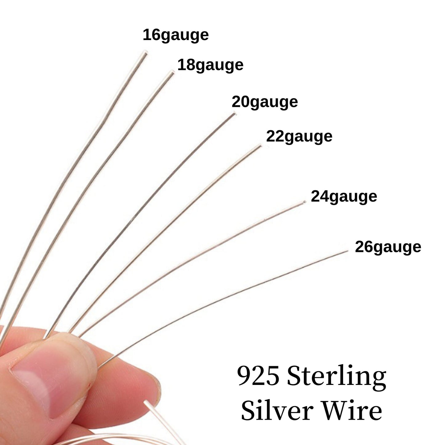925 Sterling Silver Wires, Round Wires Soft Half Hard Wire Beading Wire Wire Wrap For DIY Jewelry Making Accessories