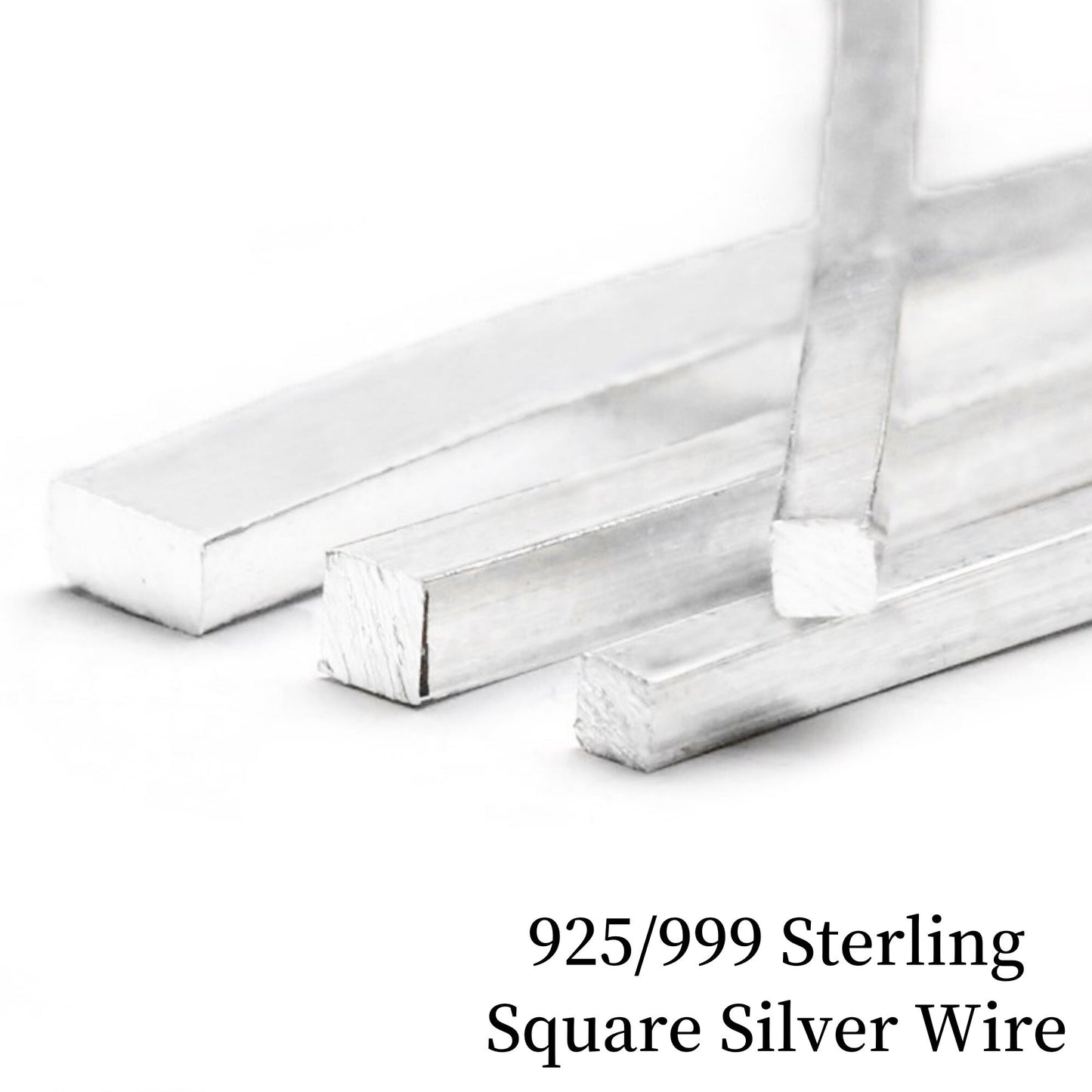 925/999 Sterling Silver Square Wire,Soft Half Hard Wire Beading Wire Wire Wrap For DIY Jewelry Making Accessories,3 Feet(90cm)