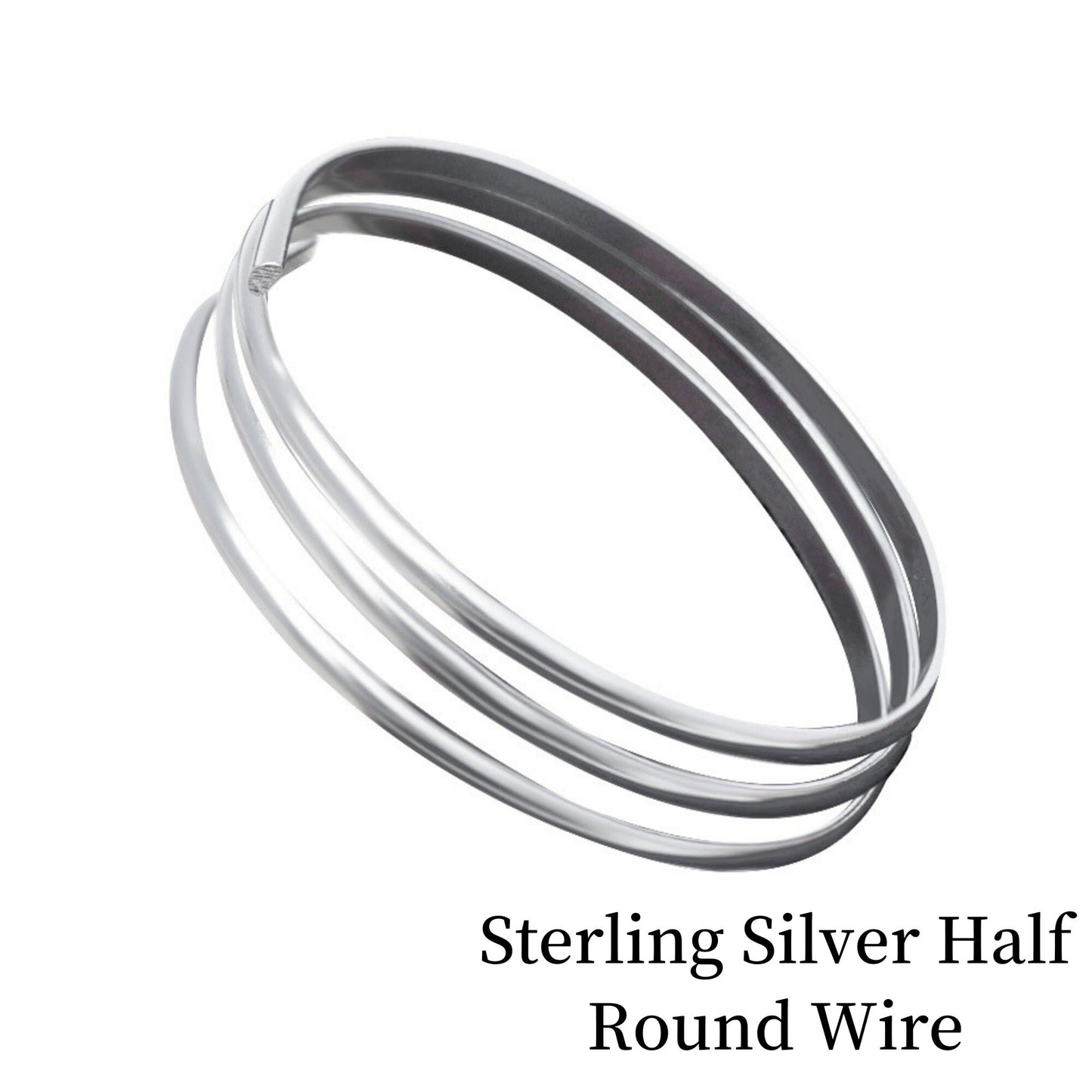 925/999 Pure Sterling Silver Half Round Wire,D Shape Wire,Soft Half Hard Wire Beading Wire For Jewelry Making Accessories,Length 100mm