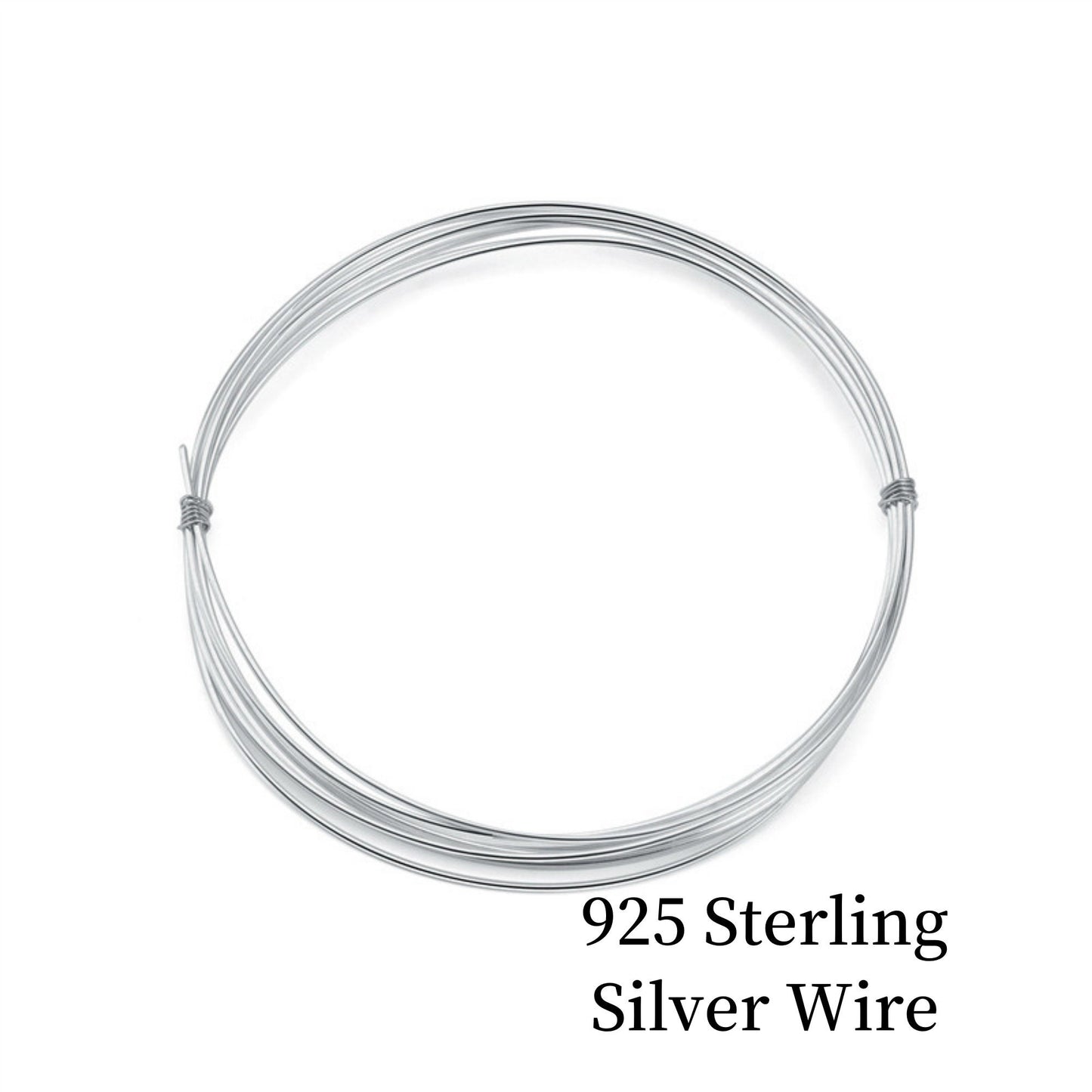 925 Sterling Silver Wires,Round, Half Hard Soft, 3Feet(90cm)