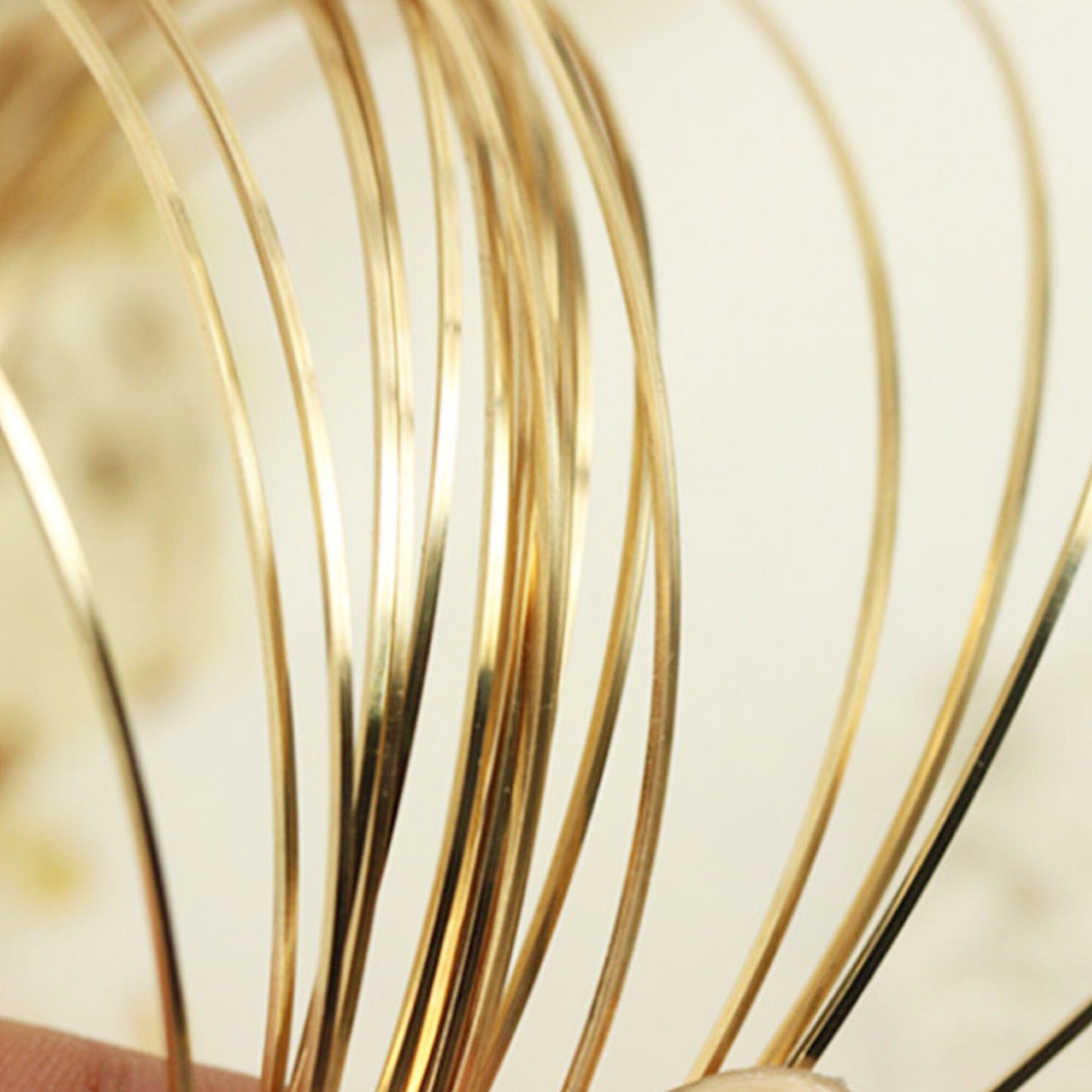 14K Gold Filled Wires, Square Wires, Soft or Half Hard 3.28 Feet(approx 1 meter)